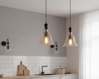 Glass Pendant Light Minimalist Hanging Lamp Kitchen Island Dining Cafe Ceiling Light