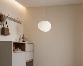 Cream Nordic Pendant Light Pebble Design Dining Bar Lamp