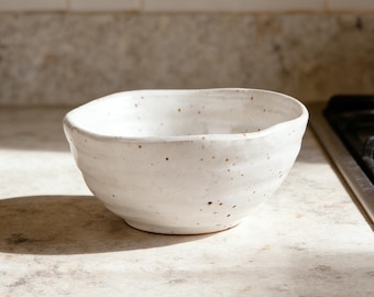 Irregular Vintage Ceramic Bowl | 15.2 oz Artisan Style Bowl | Hotel Tableware