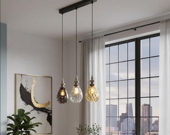 Vintage Teardrop Glass Pendant Light Nordic Hanging Lamp Kitchen Dining Bedside Bar Ceiling Light