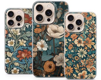 William Morris Style Phone Case Vintage Cover for iPhone 17Pro Max, 16e, 15, 14, 13 & Samsung S25 Ultra, S24FE, A56, A16,Pixel 10XL, 9a, 8,7