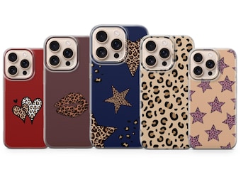 Leopard Print Phone Case Cheetah Cover for iPhone 17 Pro Max, 16e, 15, 14, 13 & Samsung S25 Ultra, S24 FE, A56, A16, Pixel 10XL, 9a, 8, 7