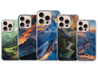 Mountain Phone Case Wanderlust Landscape Cover for iPhone 17 Pro Max, 16e, 15, 14, 13 & Samsung S25 Ultra, S24 FE, A56,A16,Pixel 10XL,9a,8,7