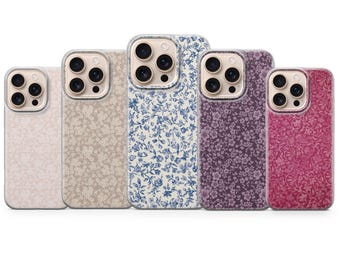 Small Flower Phone Case Floral Cover for iPhone 17Pro Max, 16e, 15, 14, 13 & Samsung S25 Ultra, S24FE, A56, A16,Pixel 10XL, 9a, 8, 7
