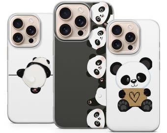 Panda Mobilskal Djurtryck Fodral för iPhone 18 Pro Max, 17, 16, 15, Samsung S26 Ultra, S25 FE, A57, A56, Pixel 11, 10