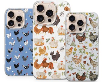 Chicken Phone Case, Farm Animal Cover for iPhone 17Pro Max, 16e, 15, 14, 13 & Samsung S25 Ultra, S24FE, A56, A16,Pixel 10XL, 9a, 8, 7