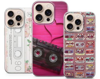 Retro Cassette Phone Case Vintage Cover for iPhone 17 Pro Max, 16e, 15, 14, 13 & Samsung S25 Ultra, S24 FE, A56, A16, Pixel 10XL, 9a, 8, 7