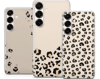 Animal Print Phone Case Leopard Cover for iPhone 17Pro Max, 16e, 15, 14, 13 & Samsung S25 Ultra, S24FE, A56, A16,Pixel 10XL, 9a, 8, 7