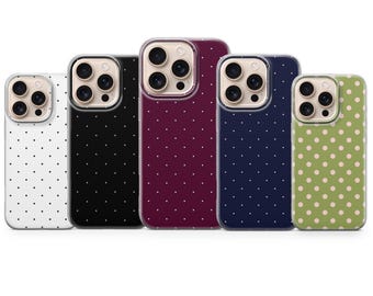 Polka Dot Phone Case Spot Pattern Cover for iPhone 17Pro Max, 16e, 15, 14, 13 & Samsung S25 Ultra, S24FE, A56, A16,Pixel 10XL, 9a, 8, 7
