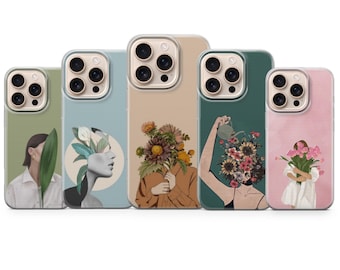 Flower Phone Case Woman Cover for iPhone 17Pro Max, 16e, 15, 14, 13 & Samsung S25 Ultra, S24FE, A56, A16,Pixel 10XL, 9a, 8, 7