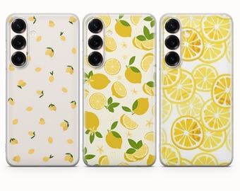 Lemon Print Phone Case Yellow Fruit Cover for iPhone 17 Pro Max, 16e, 15, 14, 13 & Samsung S25 Ultra, S24 FE, A56, A16, Pixel 10XL, 9a, 8, 7