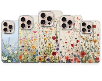 Spring Flower Phone Case Floral Cover for iPhone 17Pro Max, 16e, 15, 14, 13 & Samsung S25 Ultra, S24FE, A56, A16,Pixel 10XL, 9a, 8, 7