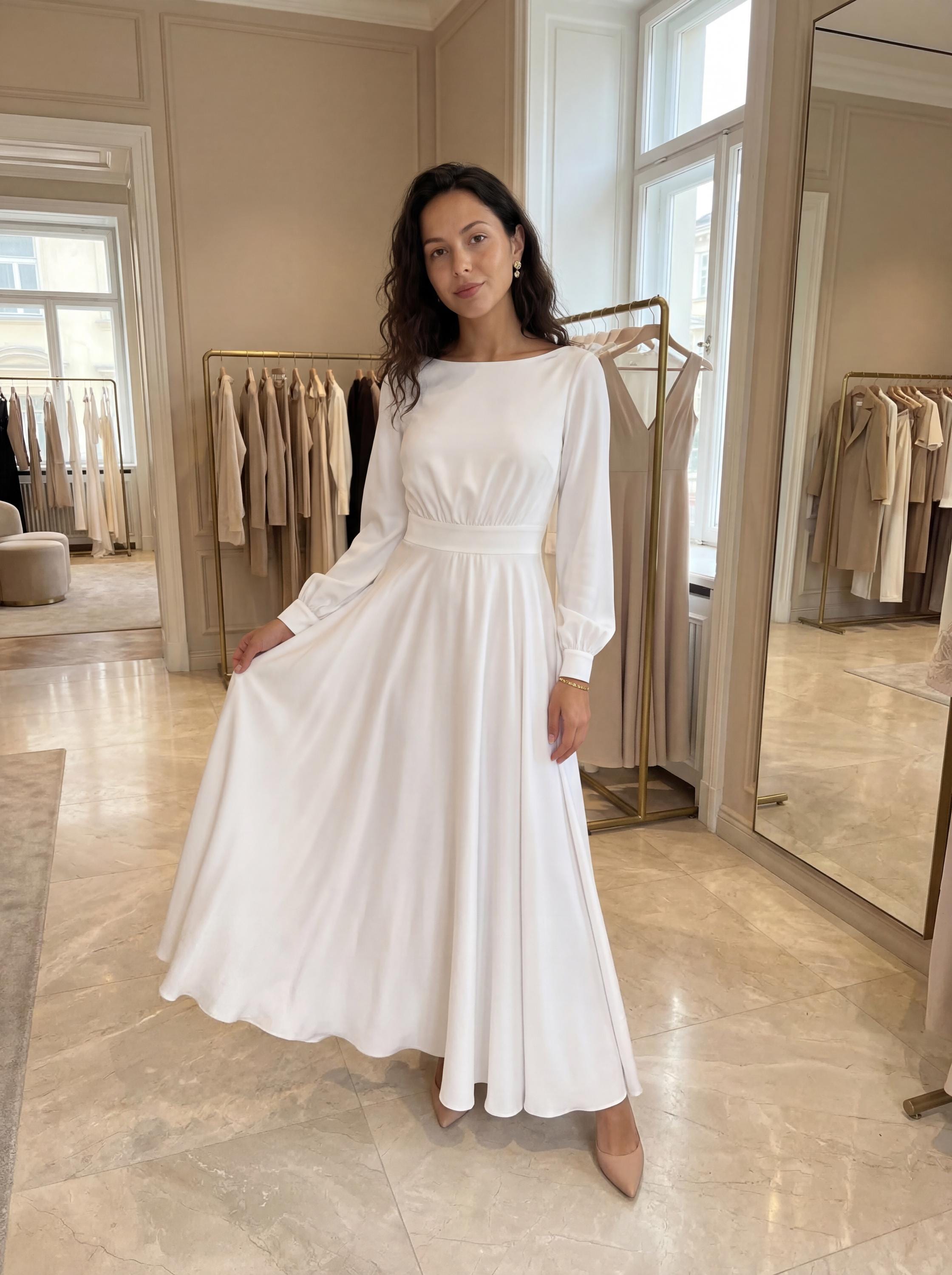 Midi Dress Plain White Satin Dress Strictly Romance White Satin Asymmetrical Tiered Midi Dress