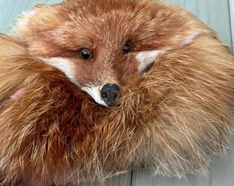 Fox Face Faux Fur Sporran Scottish Highland Kilt Sporran with Chain