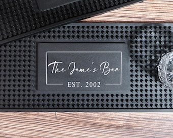 Tappetino da bar personalizzato, runner da bar personalizzato, accessori per bar e pub, tappetino da barman in gomma, tappetino da birra in silicone decorativo, regalo vintage per uomo