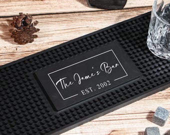 Tappetino da bar personalizzato, tappetino da bar personalizzato, tappetino da bar in gomma, regalo vintage per uomo, regalo per bar di casa, regalo per bar in silicone