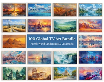 100 Travel TV Art Bundle – Famous World Landmarks, Mountains, Beaches & Cities | Impressionist Landscape Art, Samsung Frame TV Art 74