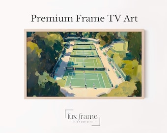 Energetic Tennis Courts Summer Scene for Samsung Frame TV Art (Digital Download) 899