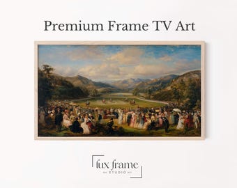 Lakeside Social Gathering Scene Samsung Frame TV Art (Digital Download) 892