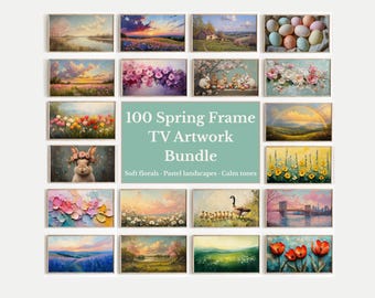 Spring Frame TV Art Bundle | Set of 100 Spring TV Art | Cottagecore Florals & Landscapes | Valentines Day Frame TV 46