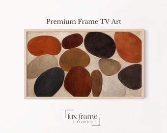 Terracotta Pebble Shapes Samsung Frame TV Art Modern Earthy (Digital Download) 1740