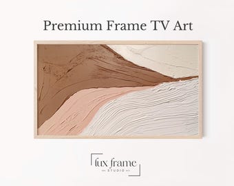 Neutral Abstract TV Art, Modern Frame TV Decor, Earthy Palette Knife Art, Minimalist Textured Painting, Warm Scandinavian Art, Digital 858