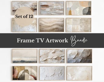 Neutral Abstract TV Art Set | Beige Minimalist Frame TV Download | Digital Wall Art  | Samsung TV Art | Digital Art Download 5