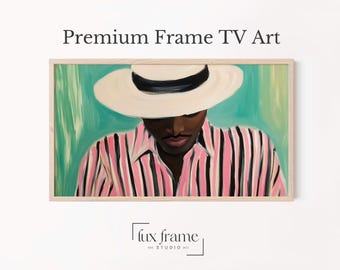 Moody Modern Portrait Art, Samsung Frame TV Art, African American Man, Elegant Wall Decor, Minimalist Style Downloadable TV Art 859