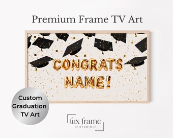 Personalized Graduation Frame TV Art, Custom Grad Name Sign, College & High School Graduation TV Decor, Digital Download