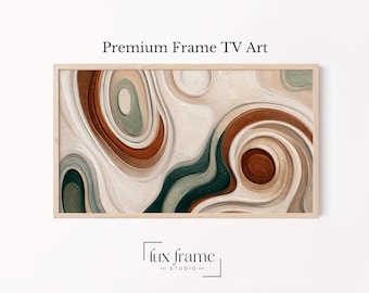 Earthy Abstract Swirls Samsung Frame TV Art Mid Century Modern (Digital Download) 1757