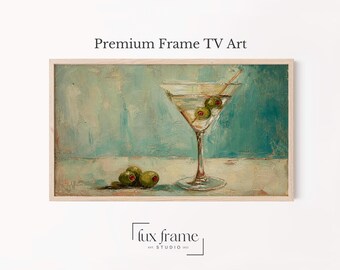 Vintage Martini Glass Still Life Samsung Frame TV Art Moody Cocktail (Digital Download) 1734