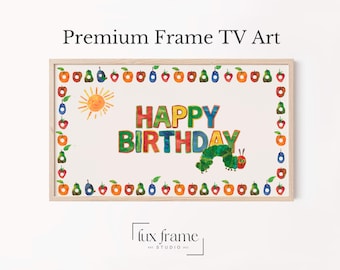 Hungry Caterpillar Happy Birthday Frame TV Art for Kids Room Decor (Digital Download) 3