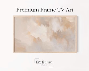 Opera astratta dai toni neutri e delicati, cornice TV Samsung color beige caldo (download digitale) 1072