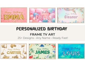 Personalized Name Birthday Art for Kids, Samsung Frame TV Art (Digital Download) 999