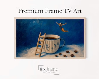 Coffee Cup Dive, Quirky Kitchen Samsung Frame TV Art (Download digitale) 1075