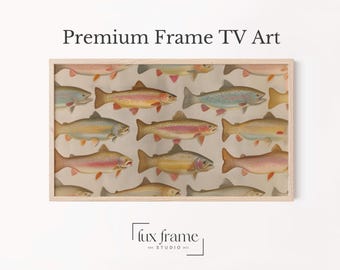 Rainbow Trout Pattern TV Art, Vintage Samsung Frame TV Art (Digital Download) 883