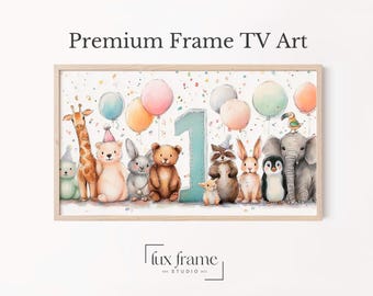 Baby Animals First Birthday Art for Samsung Frame TV (Digital Download) 880