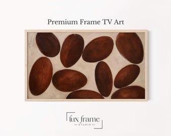 Rust Oval Abstract Frame TV Art Earthy Minimalist Modern (Digital Download) 1724