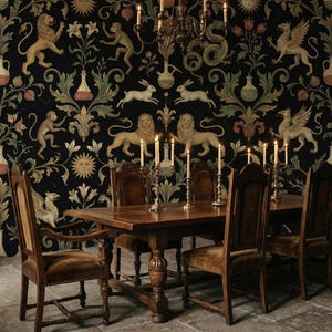 Papel de parede removível em vinil não tecido com estampa de animais da Gothic Alchemy. imagem 2