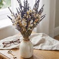 Dried Lavender Bouquet with Baby's Breath & Daisies | Natural Dried Wildflower Arrangement | Rustic Home Decor | Vase Filler | Gift for Her