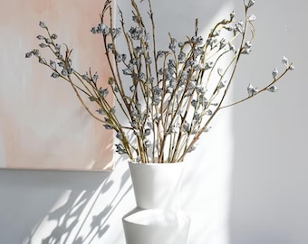 Dried Eucalyptus Pod Branches | Whitewashed Gum Nuts Stems | Minimalist Vase Filler | Farmhouse Rustic Home Decor Floral Arrangement