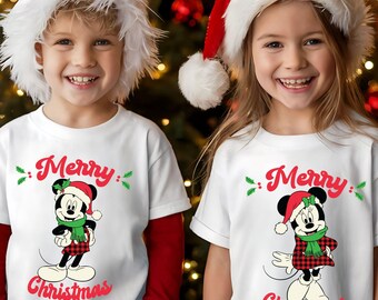 Disney Couple Christmas Shirt, Couple Matching Disney XmasTshirt, Mickey and Minnie Matching Holiday Tee, Cute His and Hers Christmas Gift.