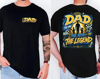 Dad The Man The Myth The Legend Shirt, Comfort Colors Funny Dad Tee, Fathers Day Gift for Dad, Legendary Dad Shirt, Cool Dad Birthday Gift.