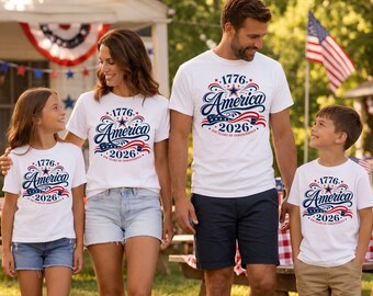 250 Years Of Freedom 1776-2026 Shirt, USA 250th Anniversary Independence Day Tee, America Patriotic Family Tshirt, Gift for 4th of July.