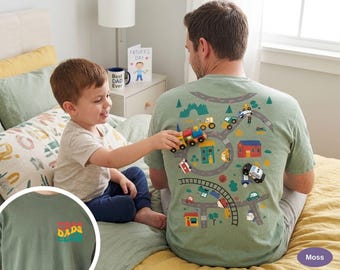 Tired Dads Club Comfort Colors Shirt, Play Cars On Dad’s Back Race Track T-Shirt, Interactive Car Track Tee, Funny Dad Road Map Shirt.