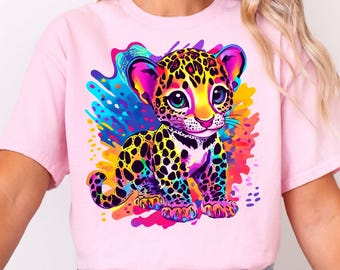 90s Inspired Tiger Shirt, Watercolor Tiger Tshirt, Retro Nostalgic 90s Kids Tee, Trendy Tiger Youth Birthday Gift.