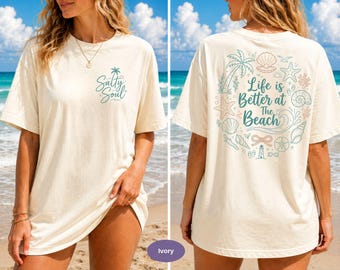 Life Is Better At The Beach Comfort Colors Shirt, Coastal Summer Vacation Tee, Beach Lover Gift, Ocean Vibes Graphic T-Shirt.