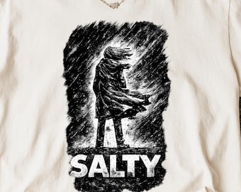 Salty Girl Tee: Women's Vintage Cotton Blend T-Shirt, Salty Shirt, Retro Salty T Shirt, Comfort Colors Salty Tee, Unisex Mood TShirt