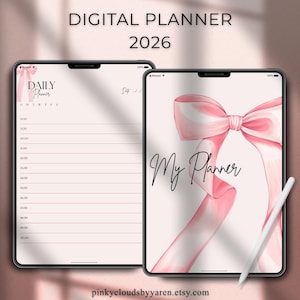 All-in-One Digital Planner 2026 Pink Bow