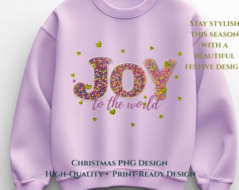 Joy to the World Christmas PNG | Festive Holiday Design (Digital Download)